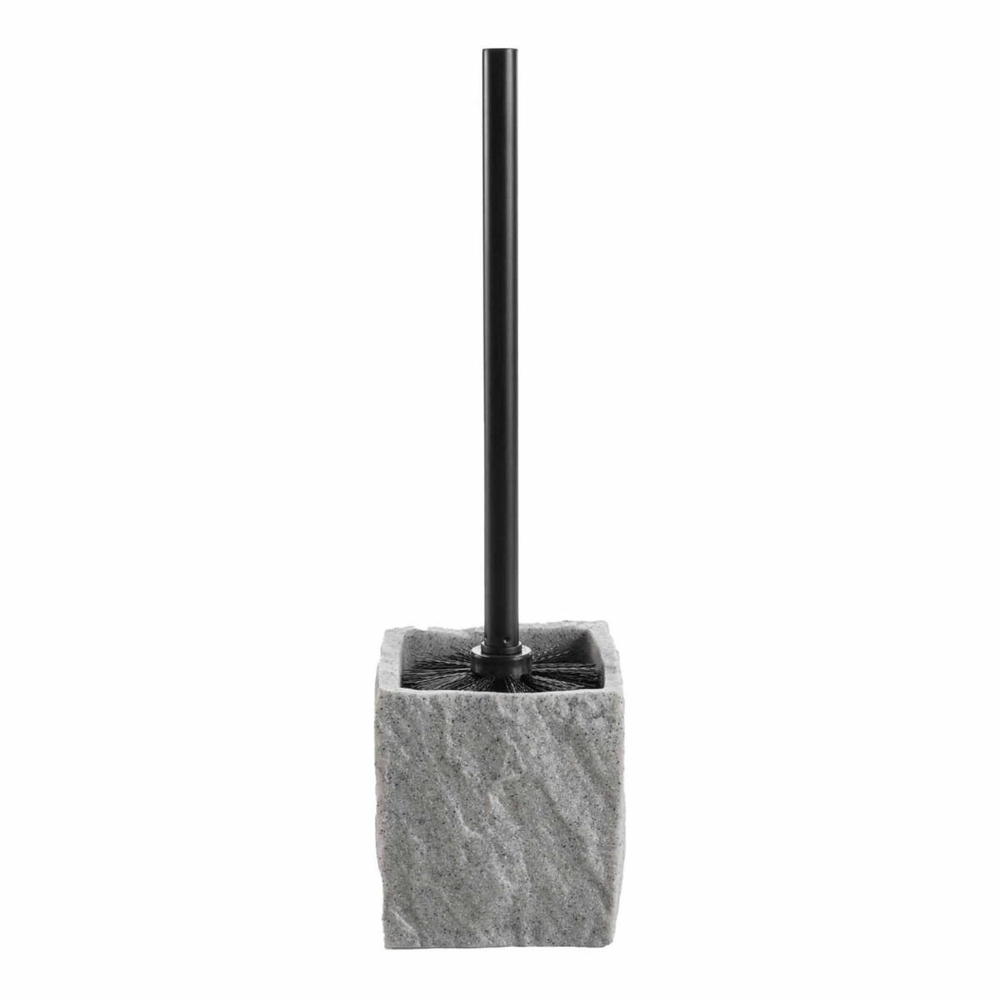 Douceur d'Intérieur Brosse wc effet minéral  stony  36cm gris