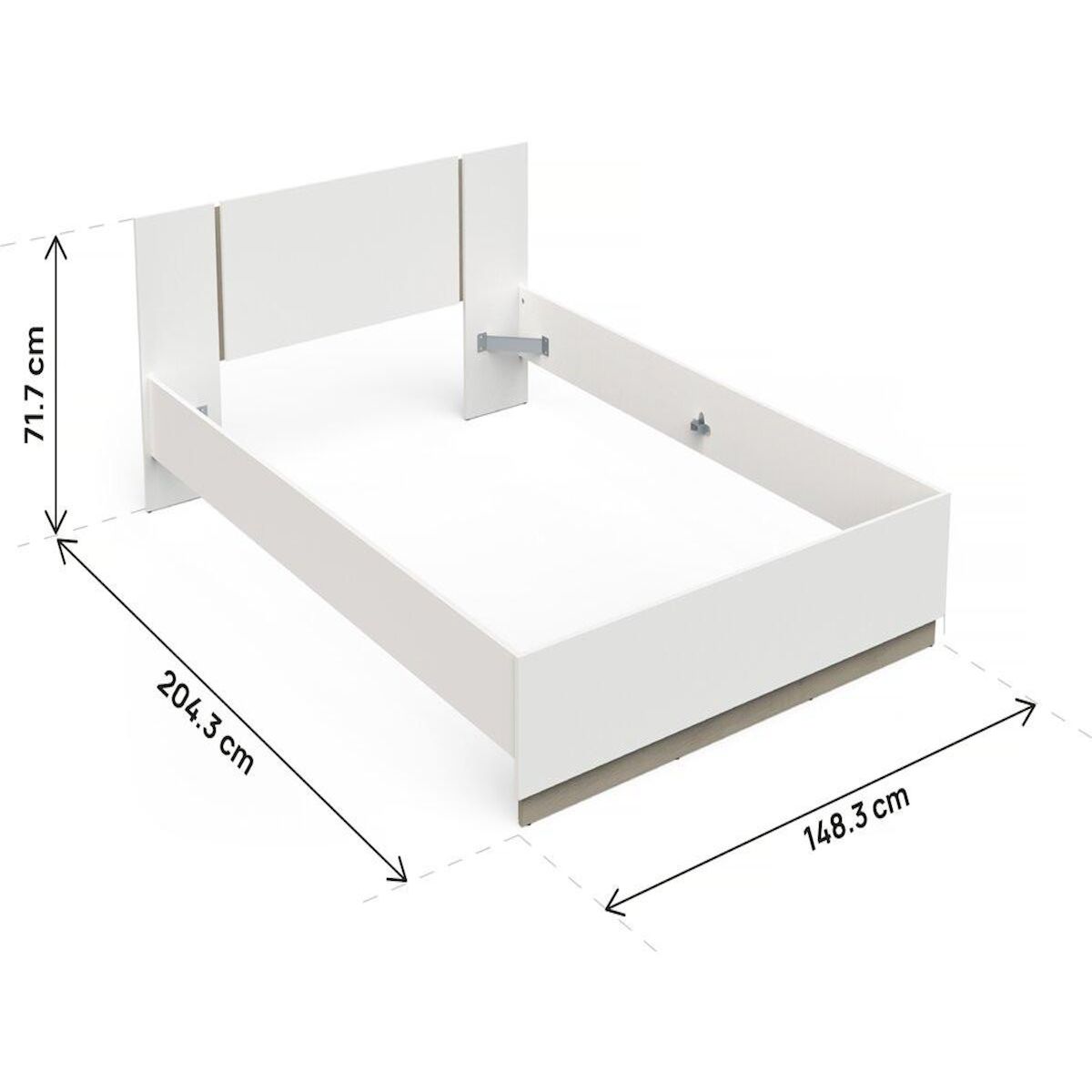 Habitat et Jardin Lit Double en bois  Watson  - 140 x 200 cm - Blanc