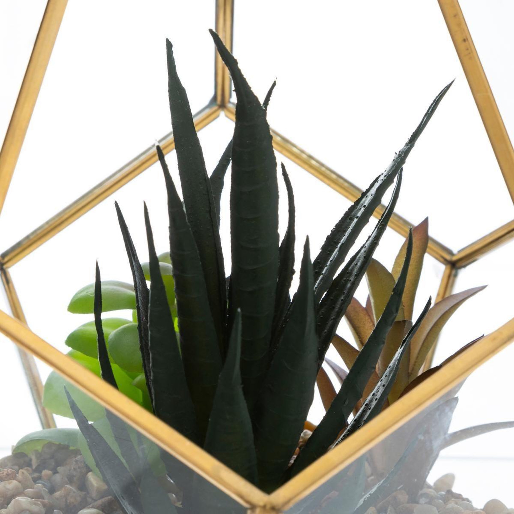 Voir la diapositive 3 : ATMOSPHERA Plante artificielle & terrarium déco  julie  17cm or