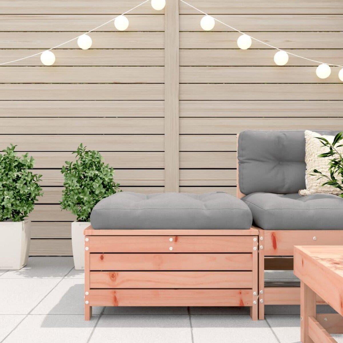 VIDAXL Repose-pied de jardin avec coussin bois massif douglas