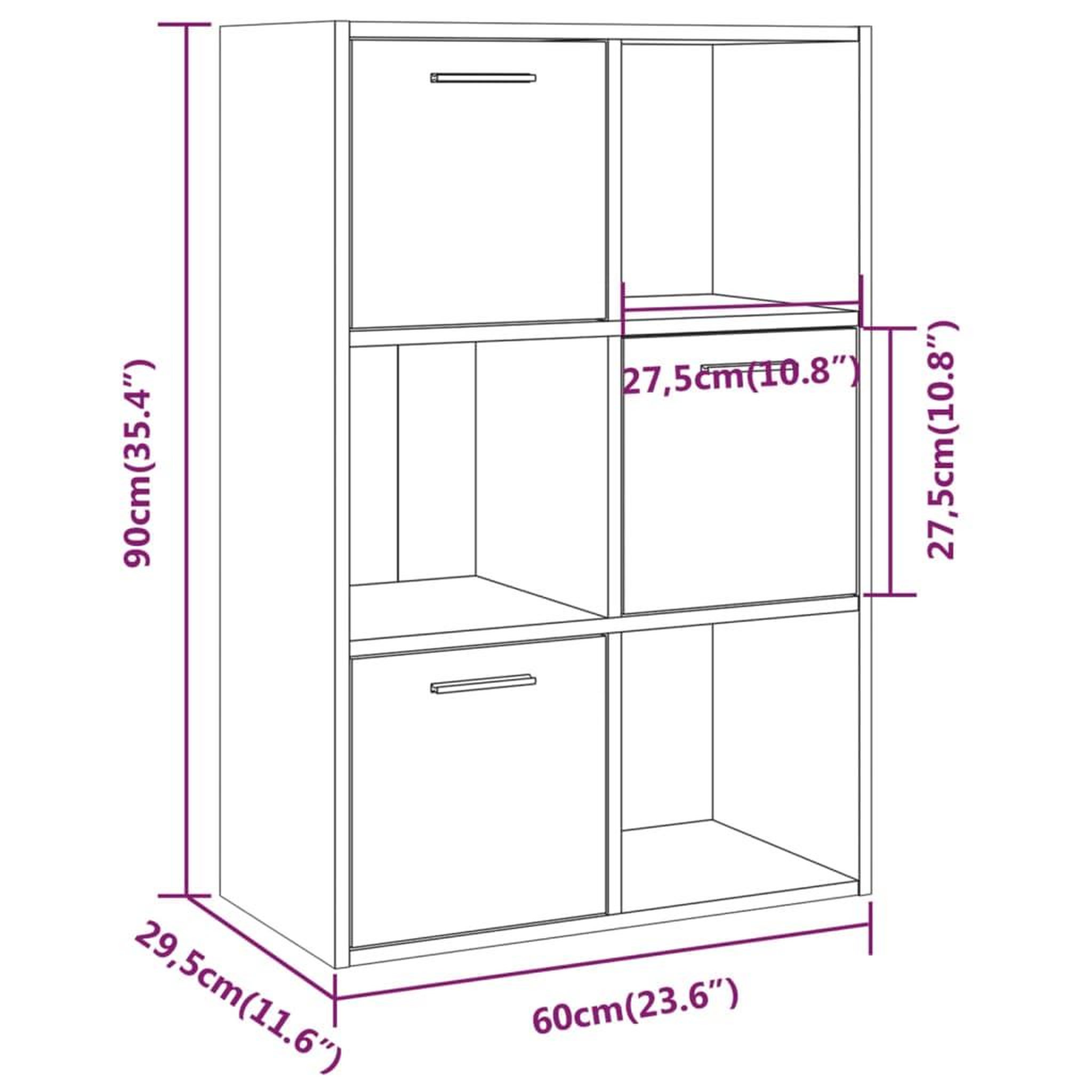 Voir la diapositive 6 : VIDAXL Armoire de rangement Sonoma gris 60x29,5x90 cm