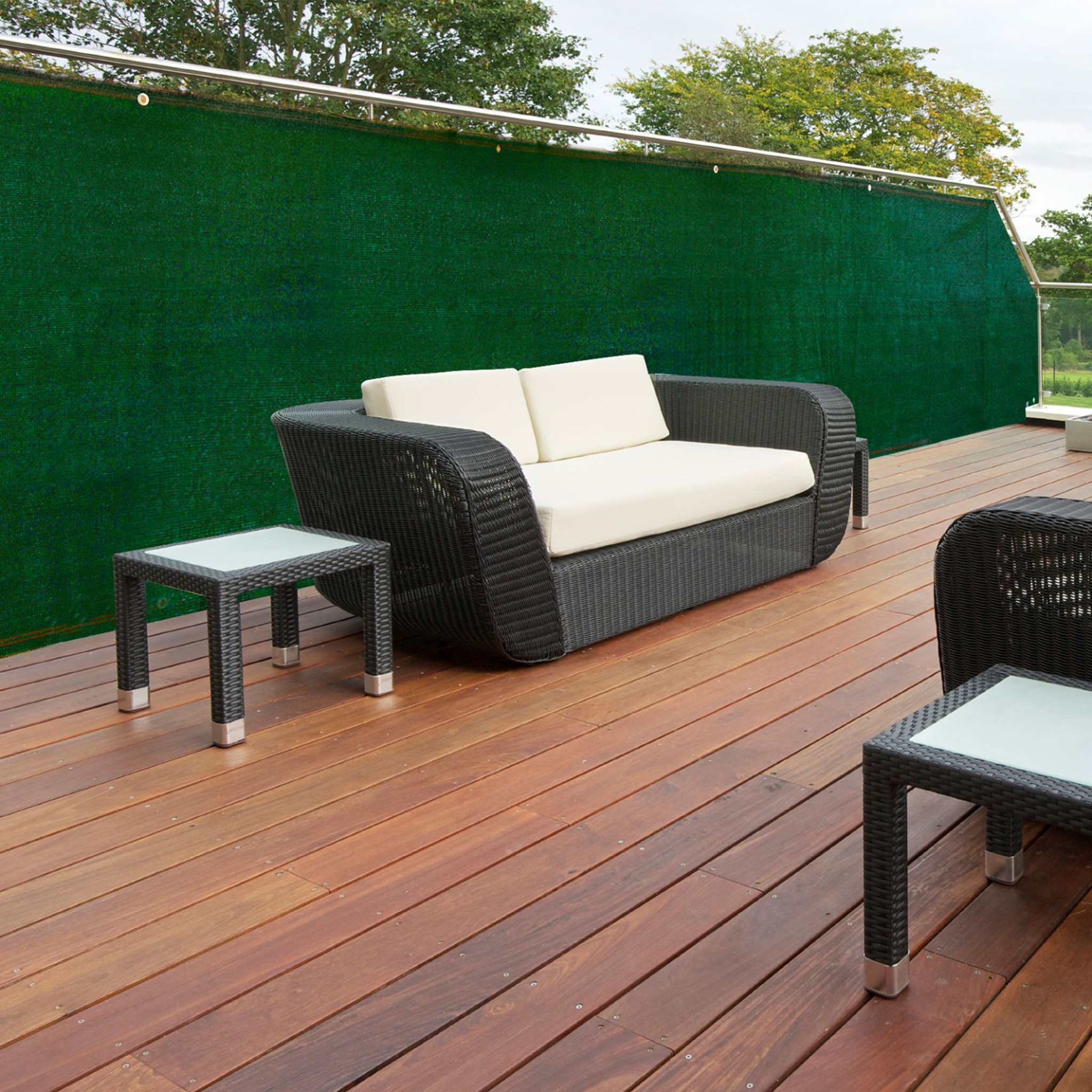 Voir la diapositive 3 : ID MARKET Brise vue renforcé 1 x 10 m vert 220 gr/m² luxe pro