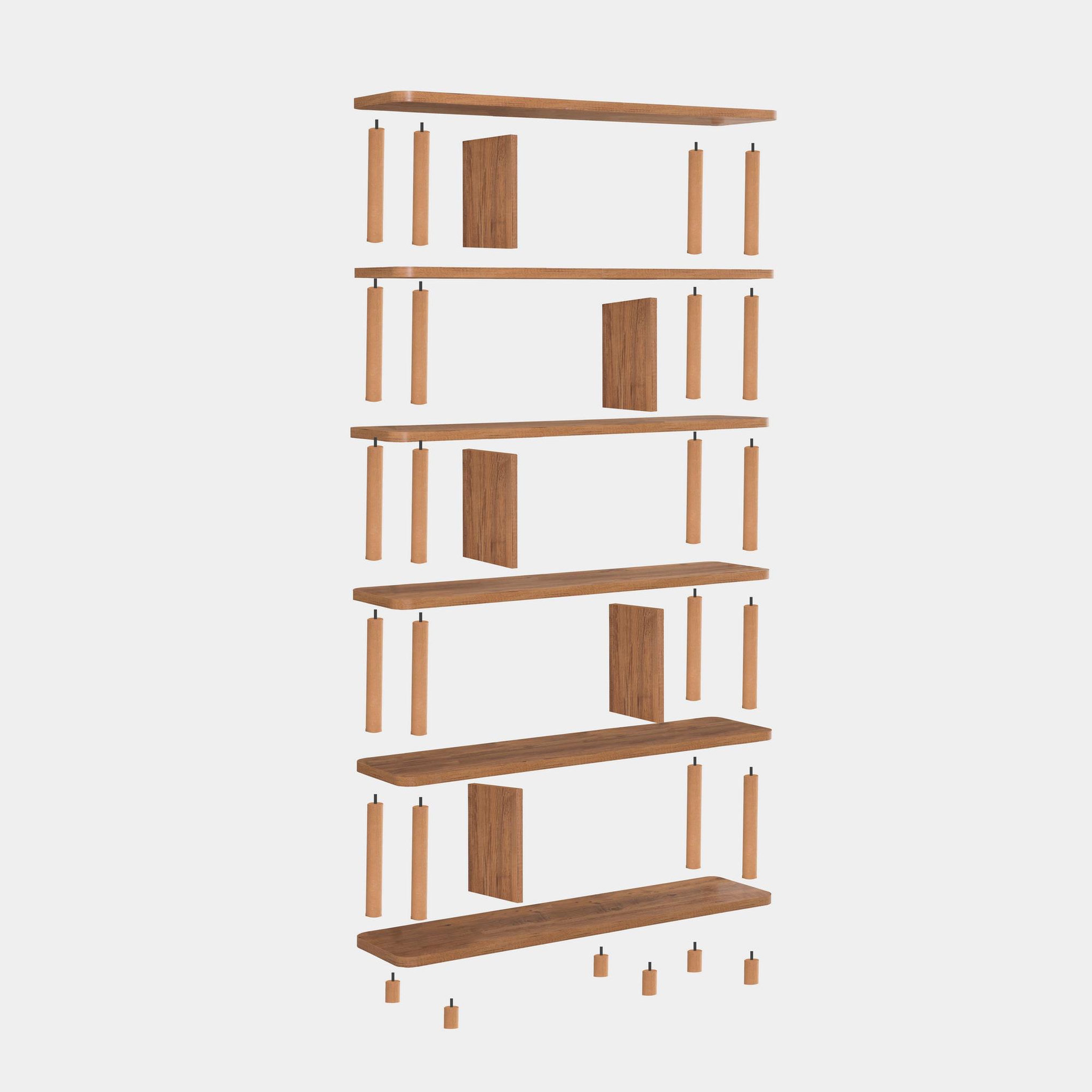 Voir la diapositive 3 : Habitat et Jardin Bibliothèque en bois  Meta  - 120 x 28 x 168 cm - Marron