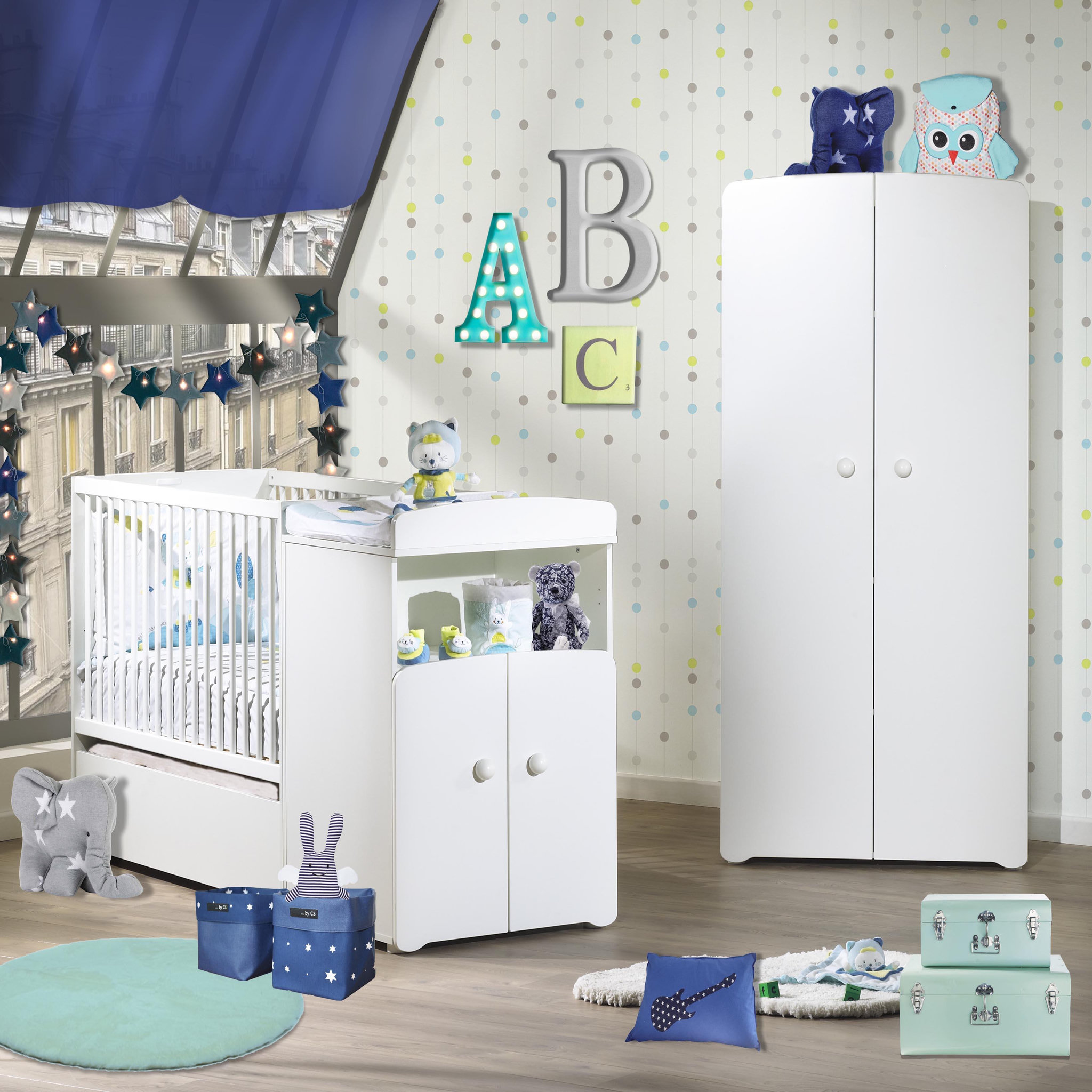 Voir la diapositive 4 : BABY PRICE Armoire chambre bébé 2 portes NEW BASIC