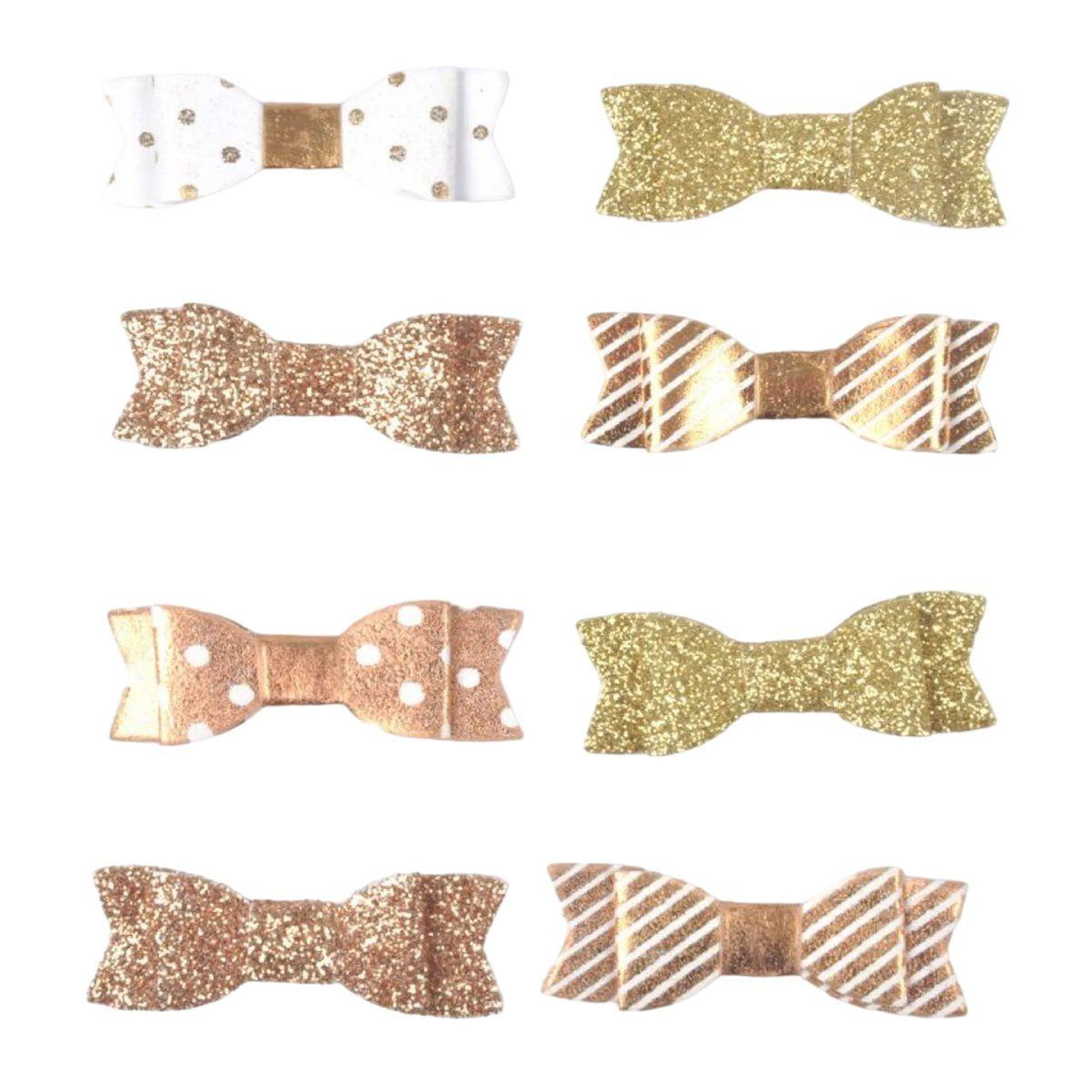 HOMEA Lot de stickers en papier  nœud paillette  18cm or