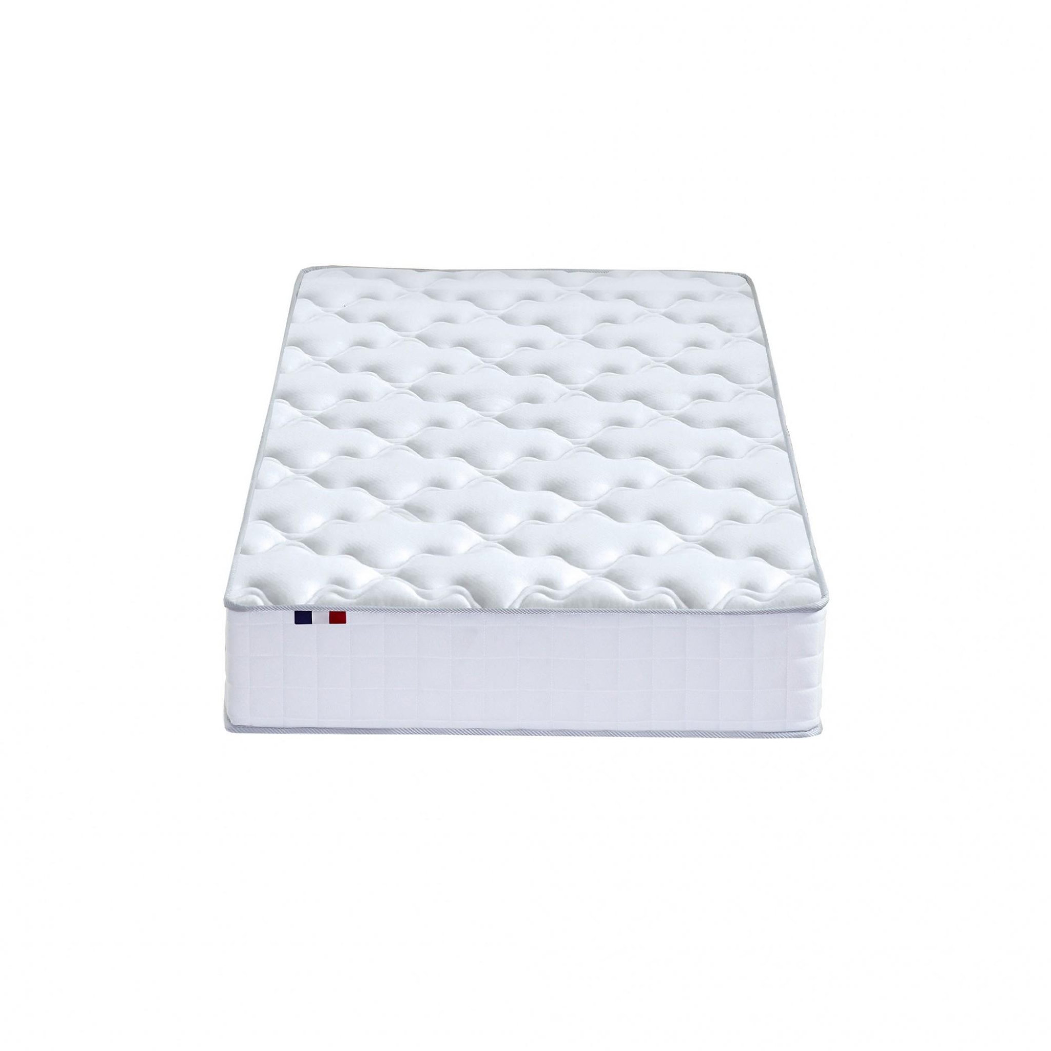 Voir la diapositive 5 : IDLITERIE Ensemble matelas ressorts ensachés spectre + sommier tapissier 90 x 200 cm sommier gris