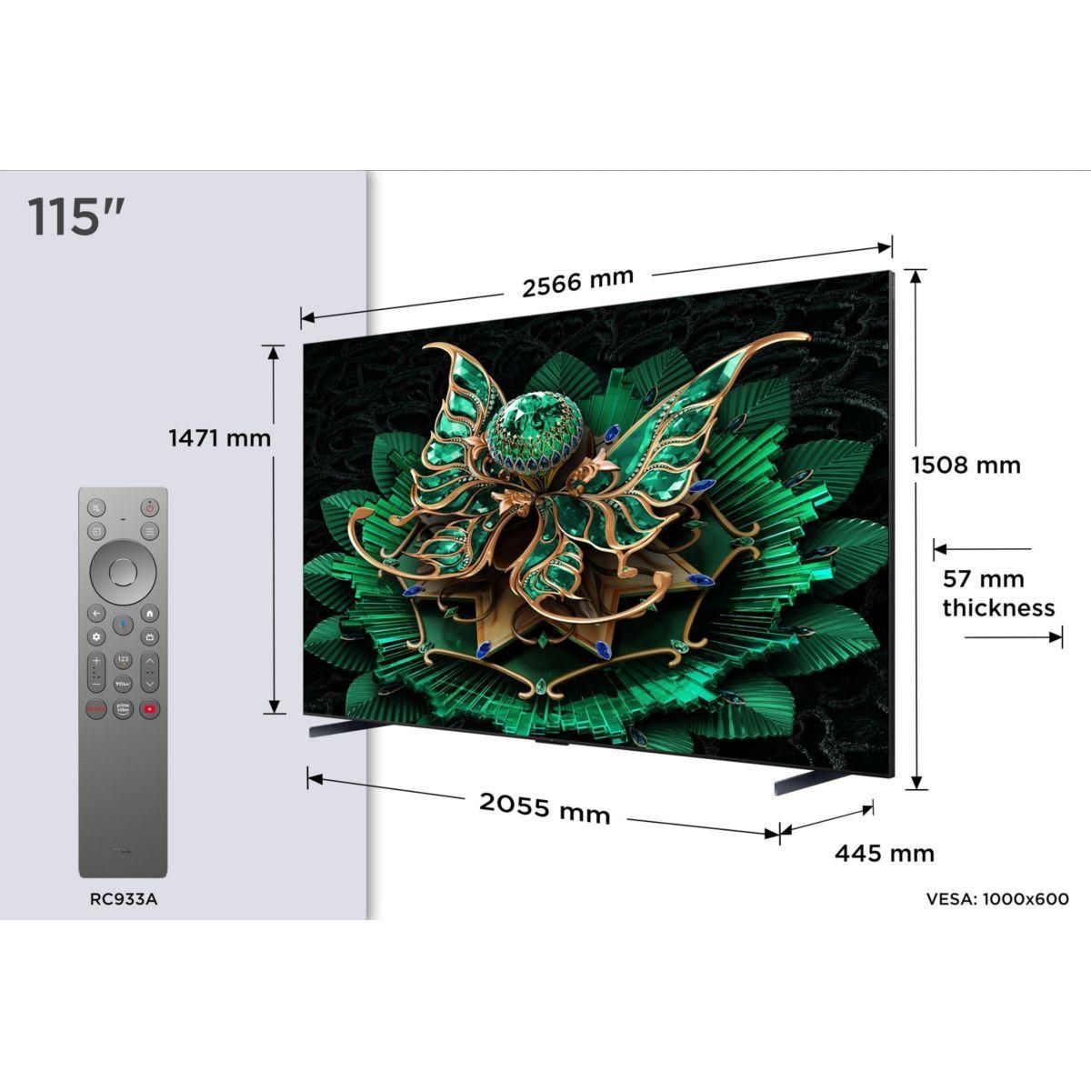 TCL TV Mini Led 115C7K 2025-115 pouces (291cm)