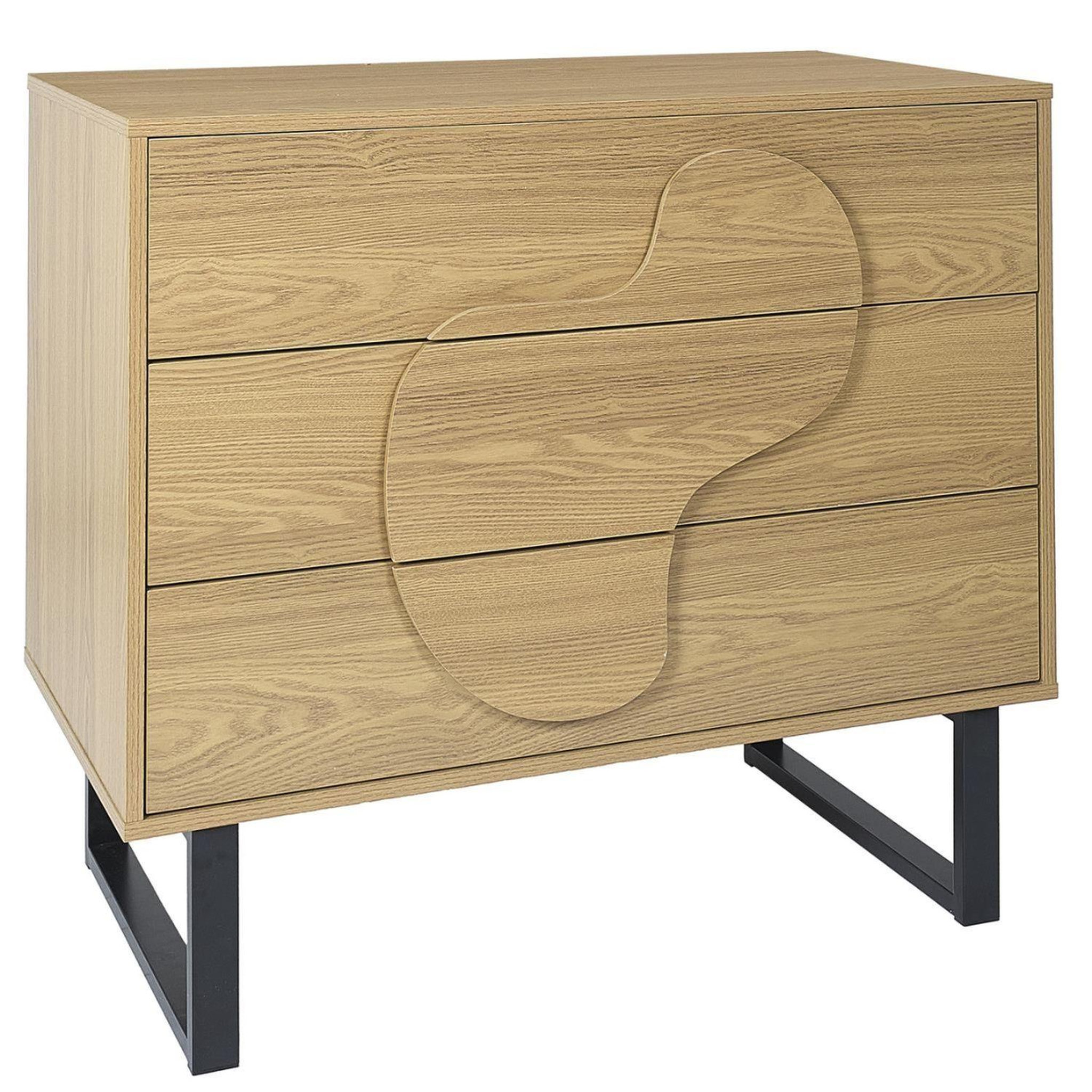 Voir la diapositive 3 : The Home Deco Factory Commode 3 tiroirs calypso - beige