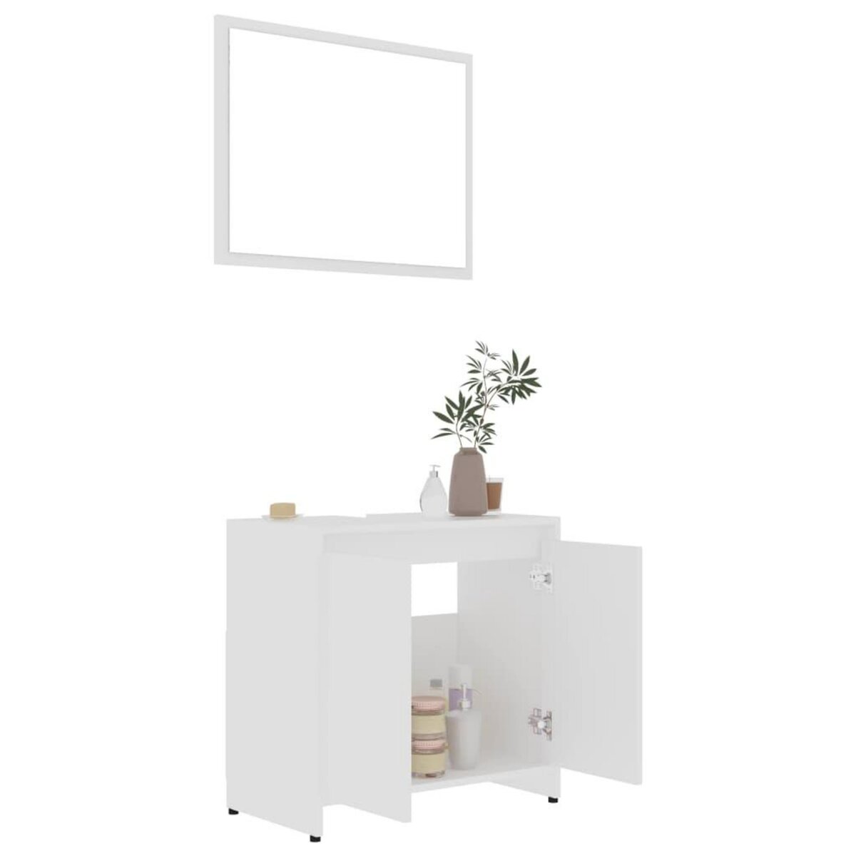 VIDAXL Ensemble de meubles de salle de bain Blanc Bois d'ingenierie