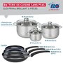 Voir la diapositive 2 : ELO Ensemble de 3 Poêles de cuisson 24, 28 et 32 cm et 3 faitouts 14, 20 et 24 cm Elo Prima Brillant