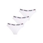 FILA Lot de 3 culottes femme en coton FU6043 couleur Blanche. Coloris disponibles : Blanc