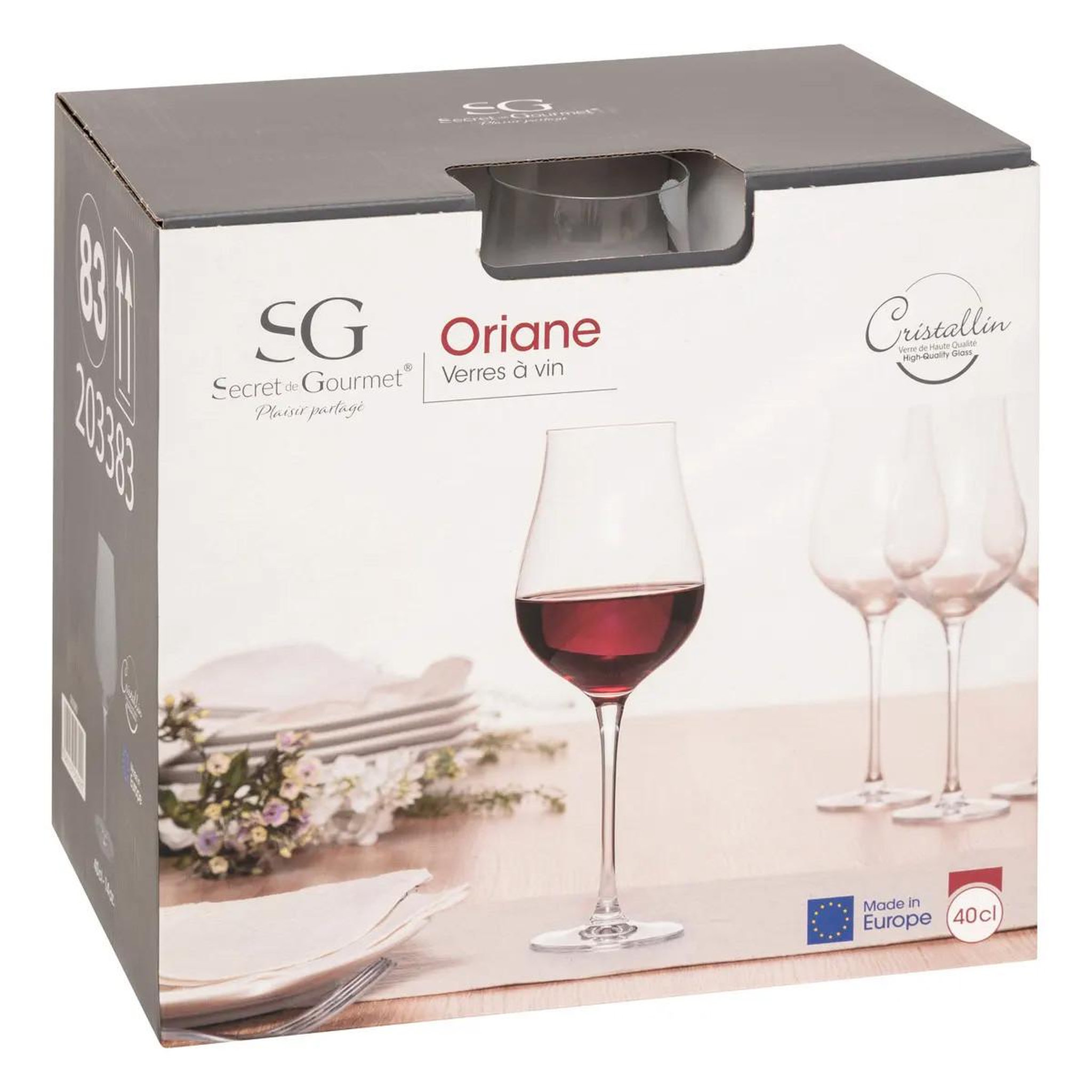 Voir la diapositive 3 : SECRET DE GOURMET Lot de 6 verres à vin  oriane  40cl transparent