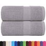 Voir la diapositive 2 : VIDAXL Serviettes de visage 2 pcs gris 30x30 cm 360 g m² 100% coton