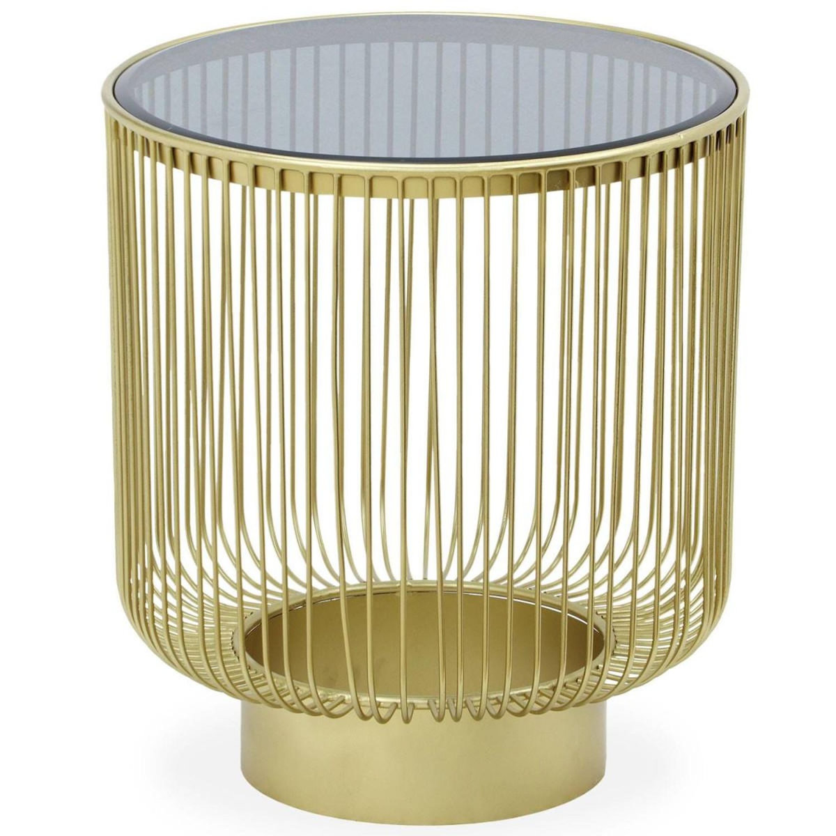 Paris Prix Table d'Appoint Design en Verre  Lilia  46cm Or
