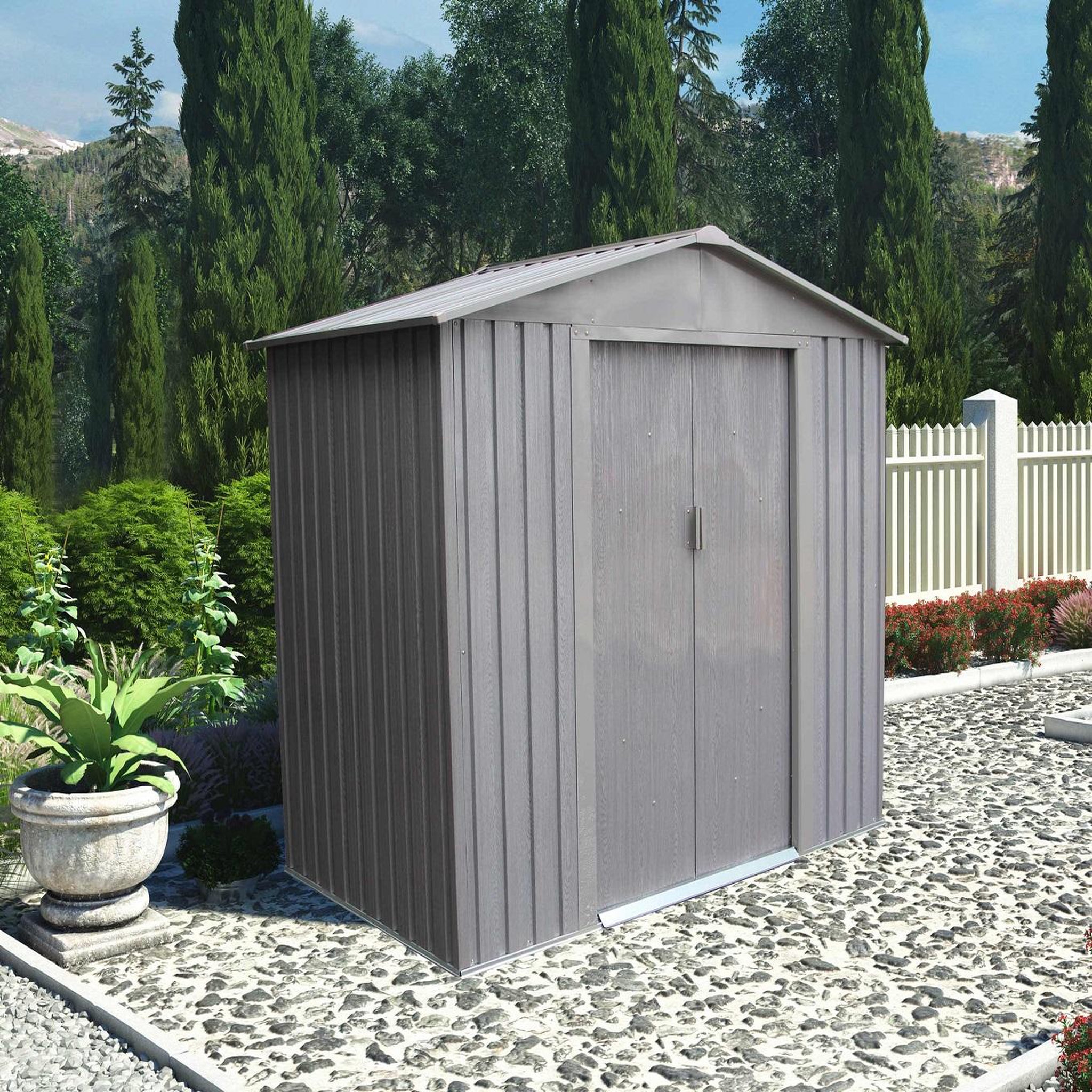 Voir la diapositive 1 : CHALET&JARDIN Abri de jardin métal - Imitation bois - 2,12m² - OUSE