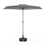 Voir la diapositive 3 : SWEEEK Parasol de balcon Ø250cm  – CALVI – Demi-parasol droit, mât central en aluminium avec manivelle d'ouverture