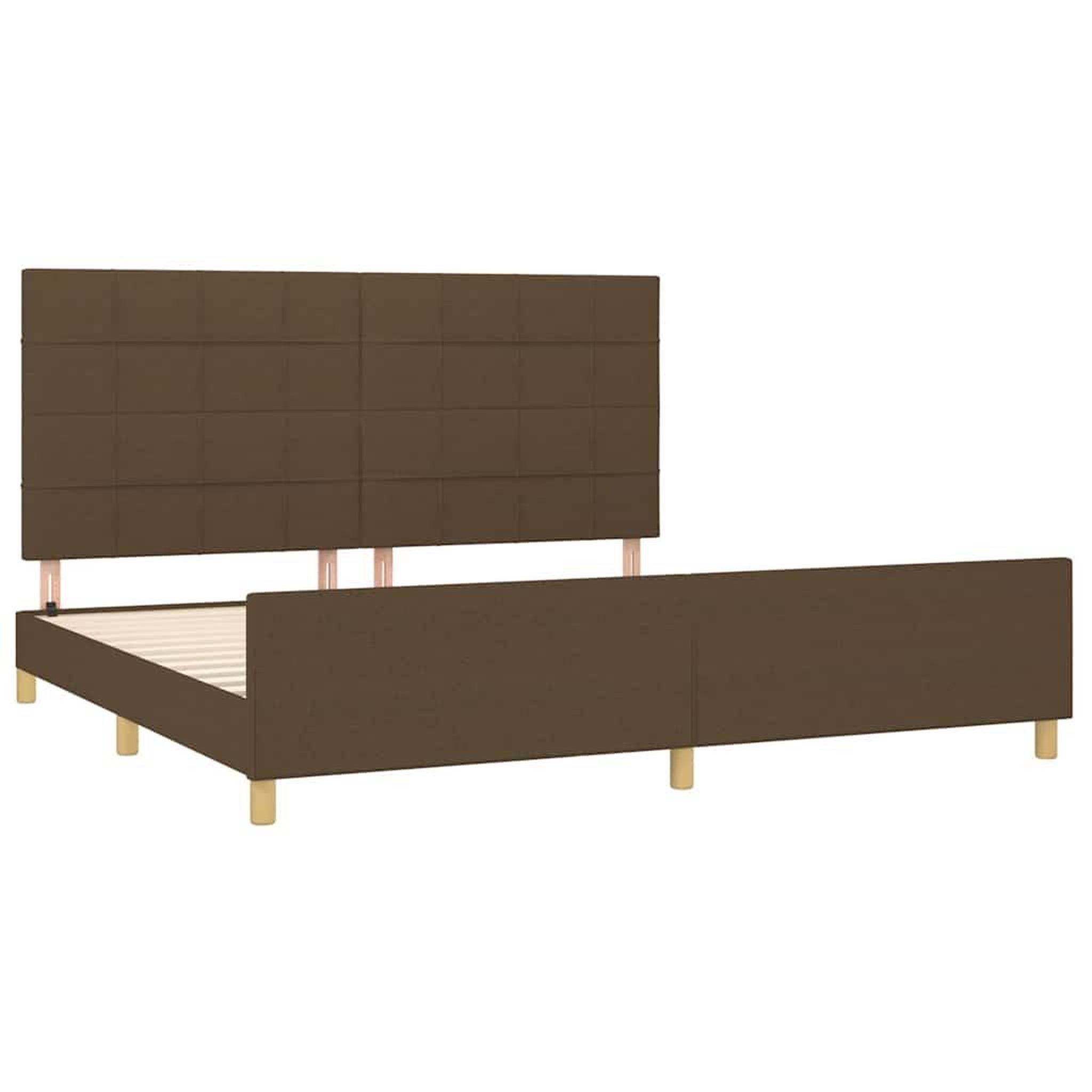 Voir la diapositive 5 : VIDAXL Cadre de lit sans matelas marron fonce 200x200 cm tissu