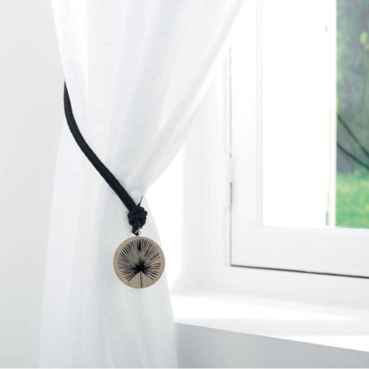 Paris Prix Embrasse de Rideau en Bois  Teaky  41cm Noir