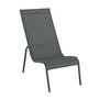 GARDENSTAR Chaise relax empilable textilène gris SOMBRERO