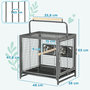 Voir la diapositive 3 : PAWHUT Cage de transport oiseau - cage de transport pour perroquet - porte, 2 trappes de nourrissage - acier gris moucheté