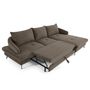 Voir la diapositive 2 : LISA DESIGN Ninon - canapé d'angle droit 4 places convertible avec coffre en tissu texturé