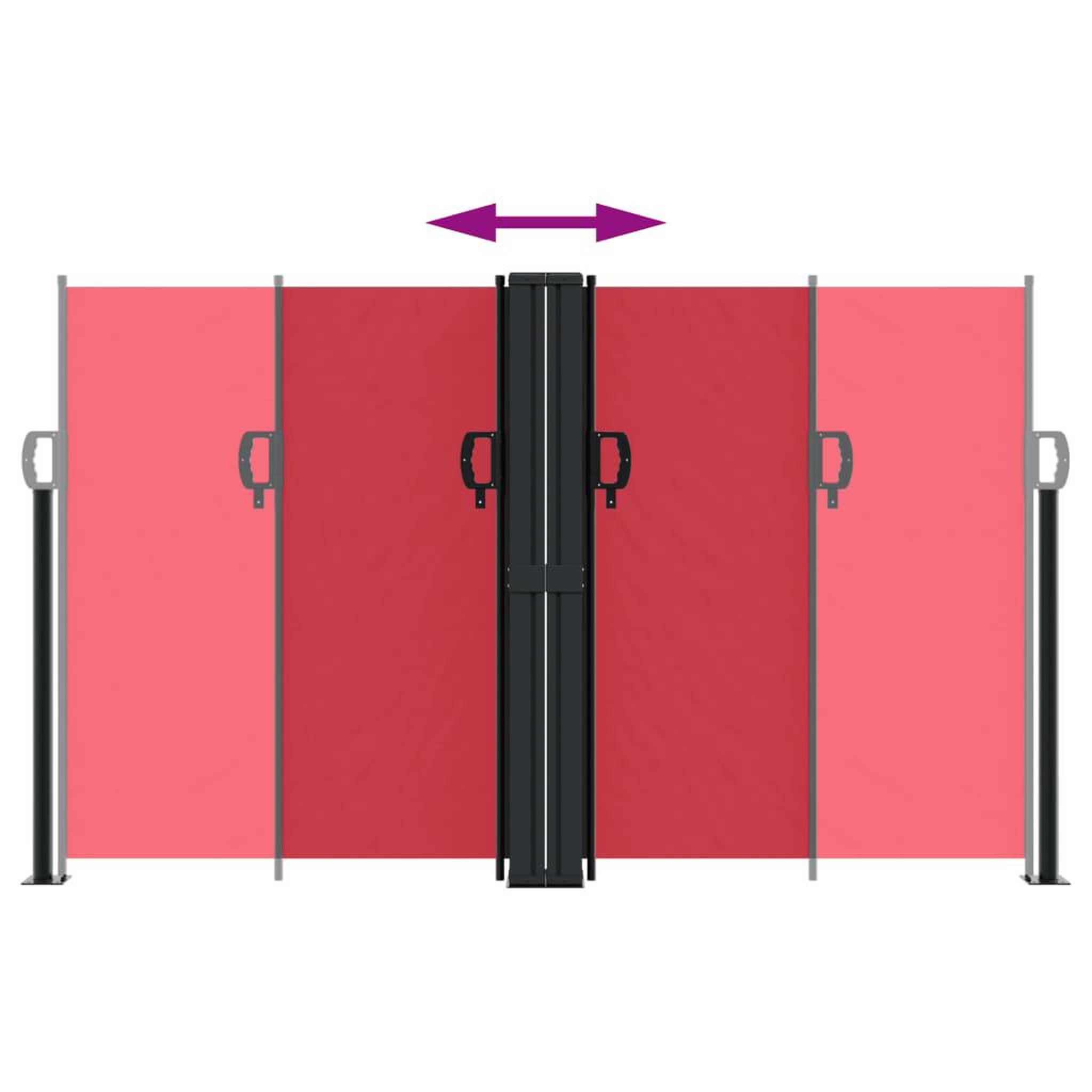 Voir la diapositive 5 : VIDAXL Auvent lateral retractable rouge 140x600 cm