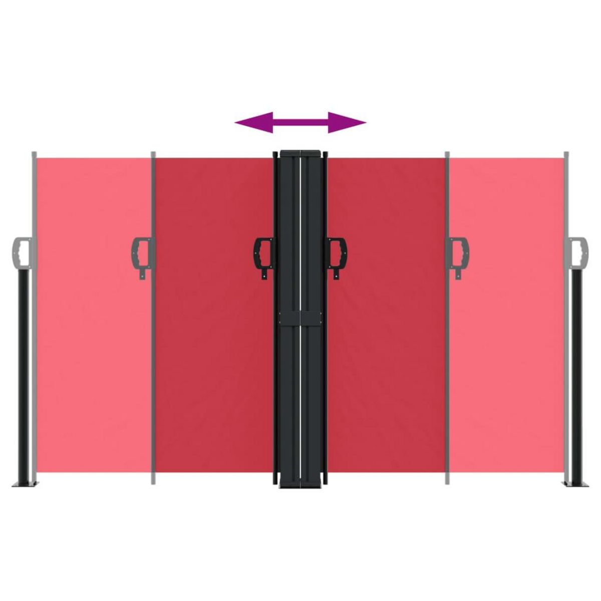 VIDAXL Auvent lateral retractable rouge 140x600 cm