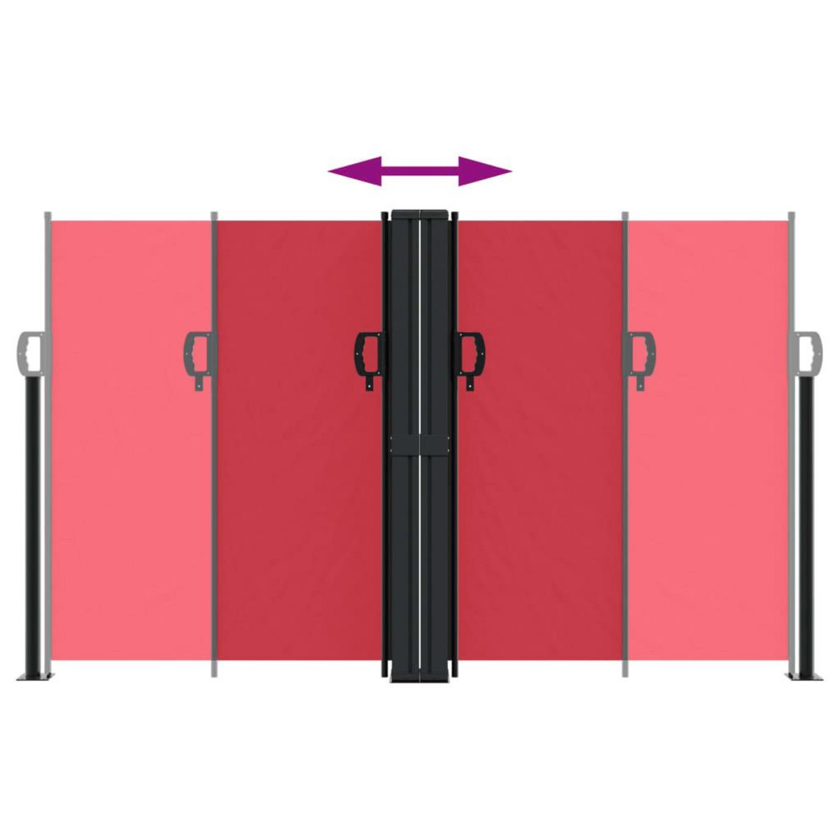 VIDAXL Auvent lateral retractable rouge 140x600 cm