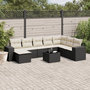 Voir la diapositive 1 : VIDAXL Salon de jardin 9 pcs avec coussins noir resine tressee