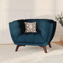 Voir la diapositive 2 : Rendez vous déco Fauteuil en velours bleu foncé-Mona