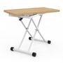 Voir la diapositive 6 : ID MARKET Table basse extensible relevable en table à manger rectangulaire URBANA plateau façon hêtre pied blanc