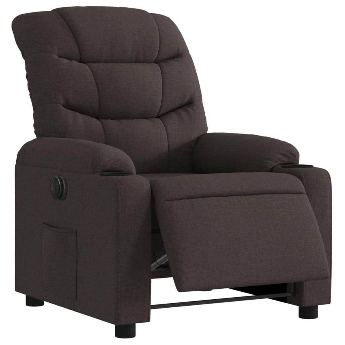 VIDAXL Fauteuil inclinable electrique Marron fonce Tissu
