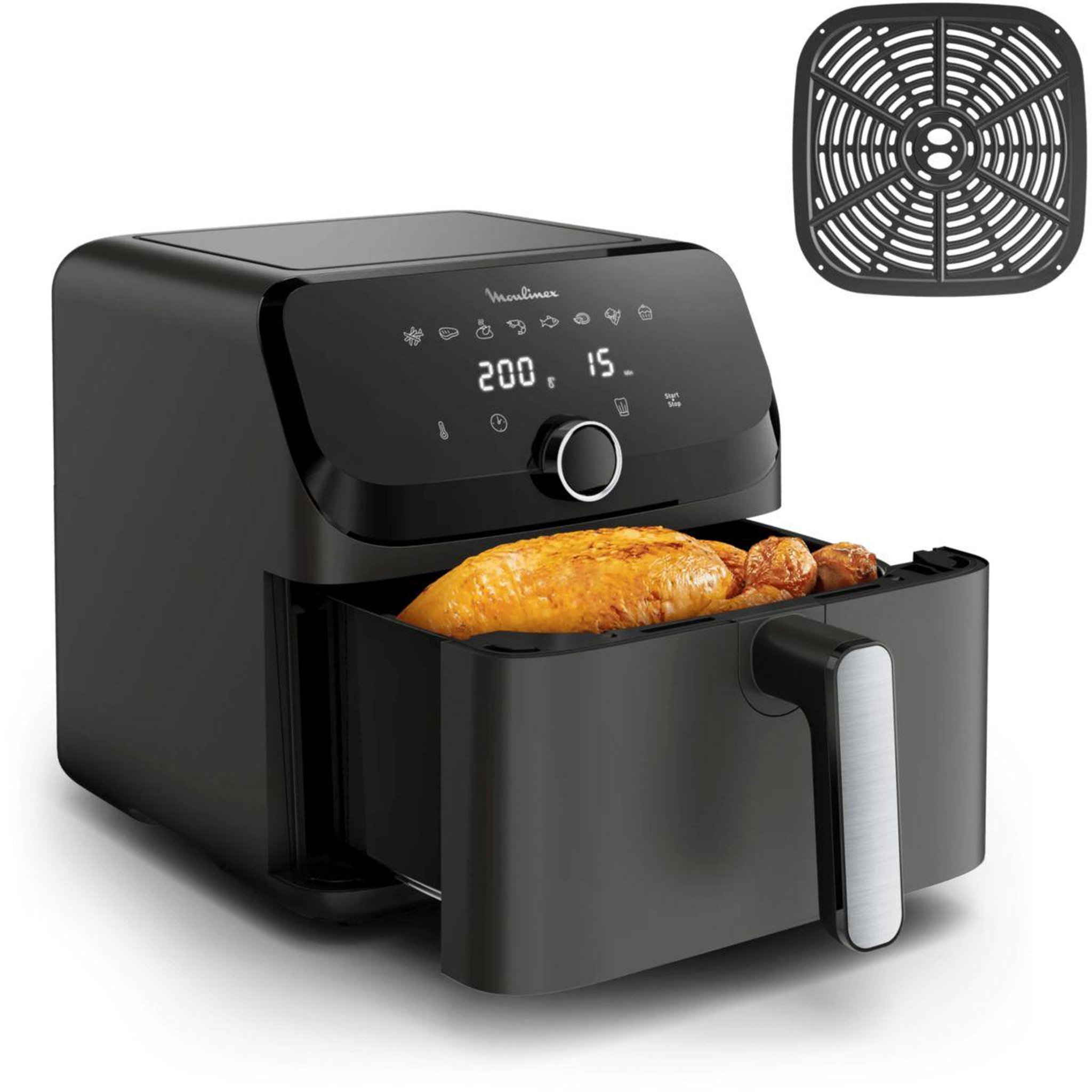 Voir la diapositive 3 : MOULINEX Friteuse sans huile easy fry mega 7.5l noir yy5935fb
