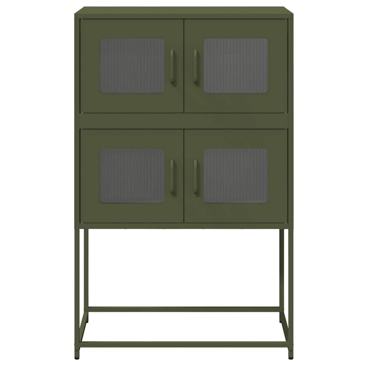 VIDAXL Buffet haut vert olive 68x39x107 cm acier