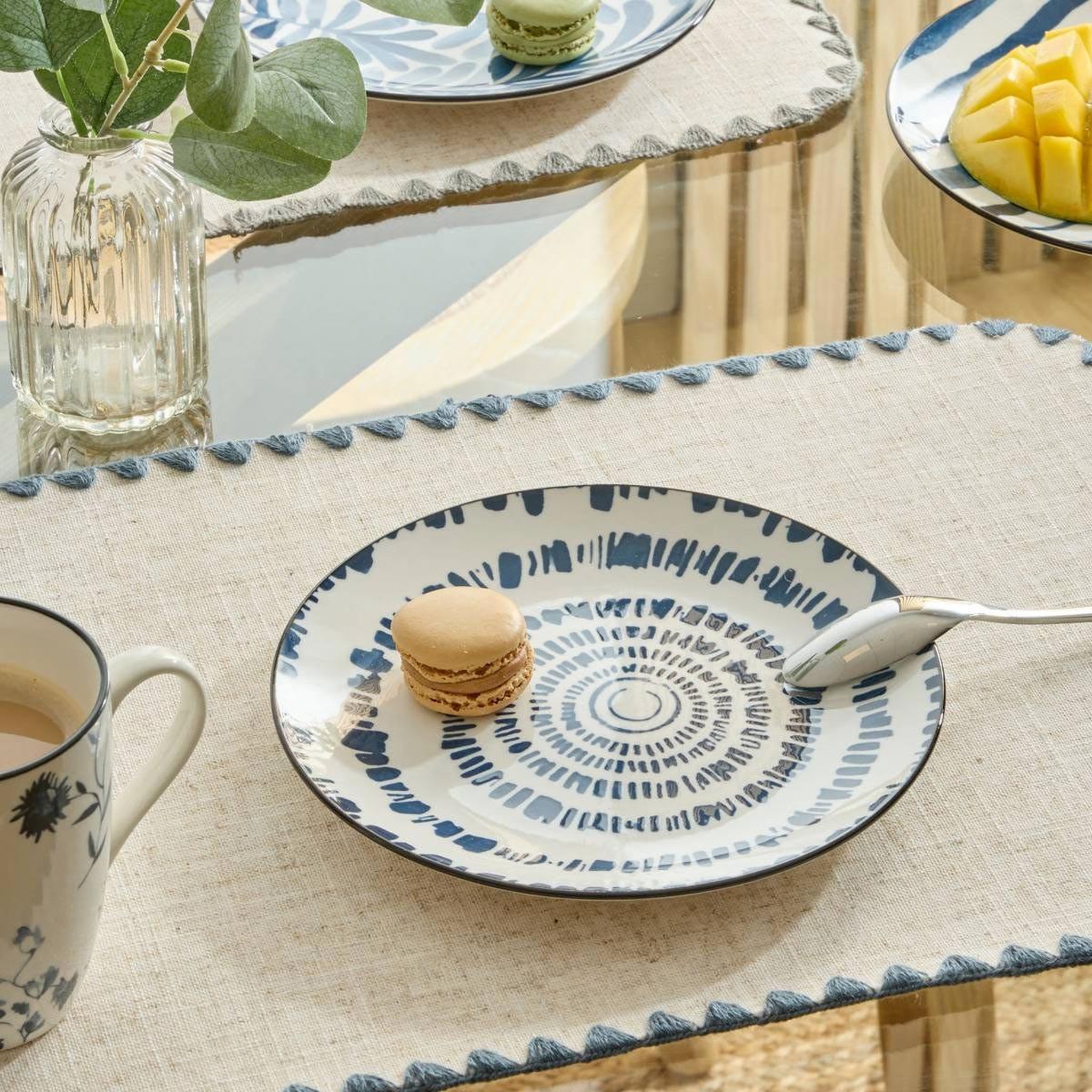 Voir la diapositive 3 : SECRET DE GOURMET Lot de 6 assiettes à dessert  umami rayon  19cm bleu