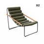 SWEEEK Lot de 2 fauteuils verts d'extérieur cosy contemporains avec structure en acier peinture époxy