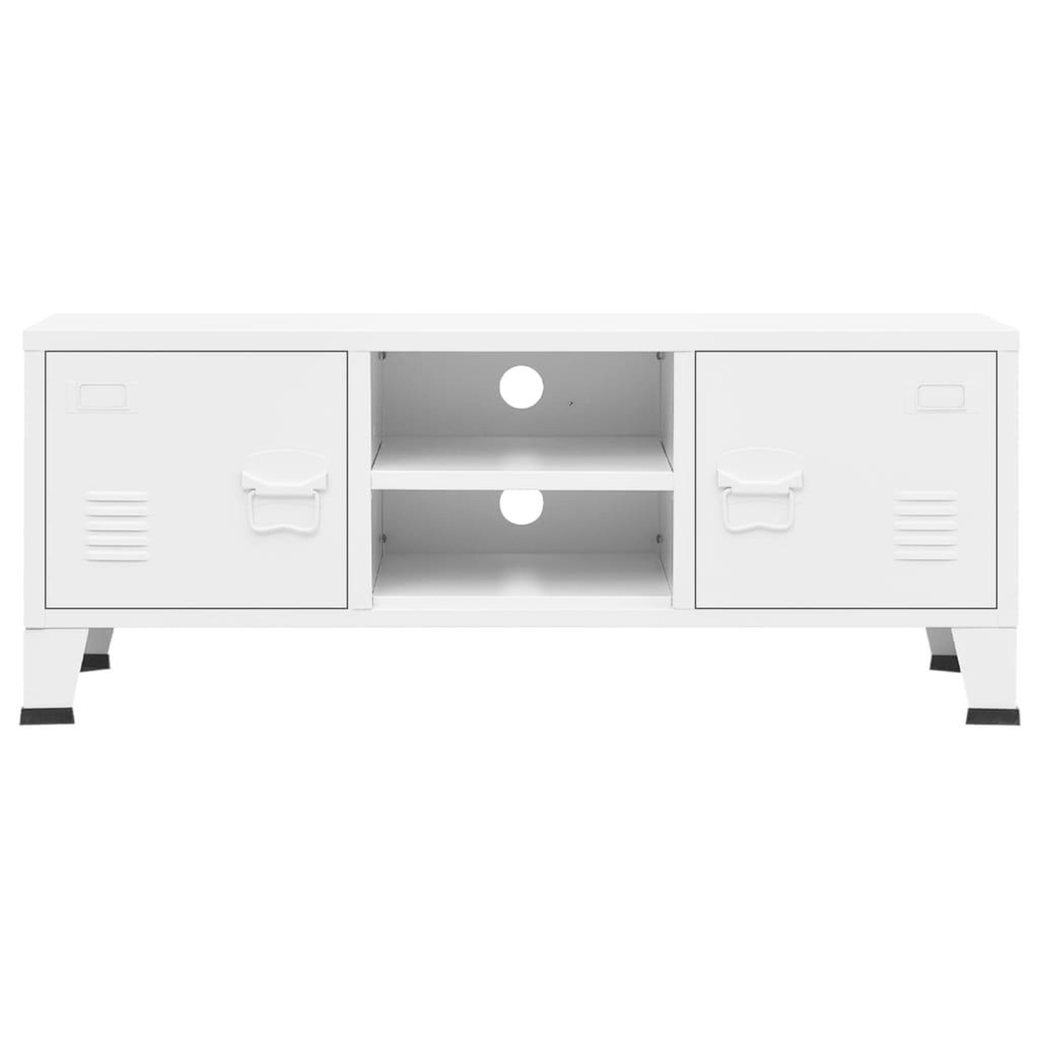 Voir la diapositive 3 : VIDAXL Meuble TV industriel Blanc 105x35x42 cm Metal