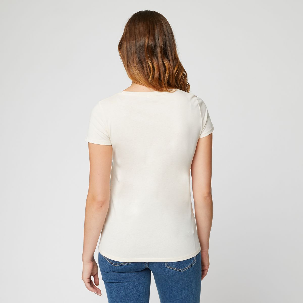 INEXTENSO T-shirt manches courtes écru femme
