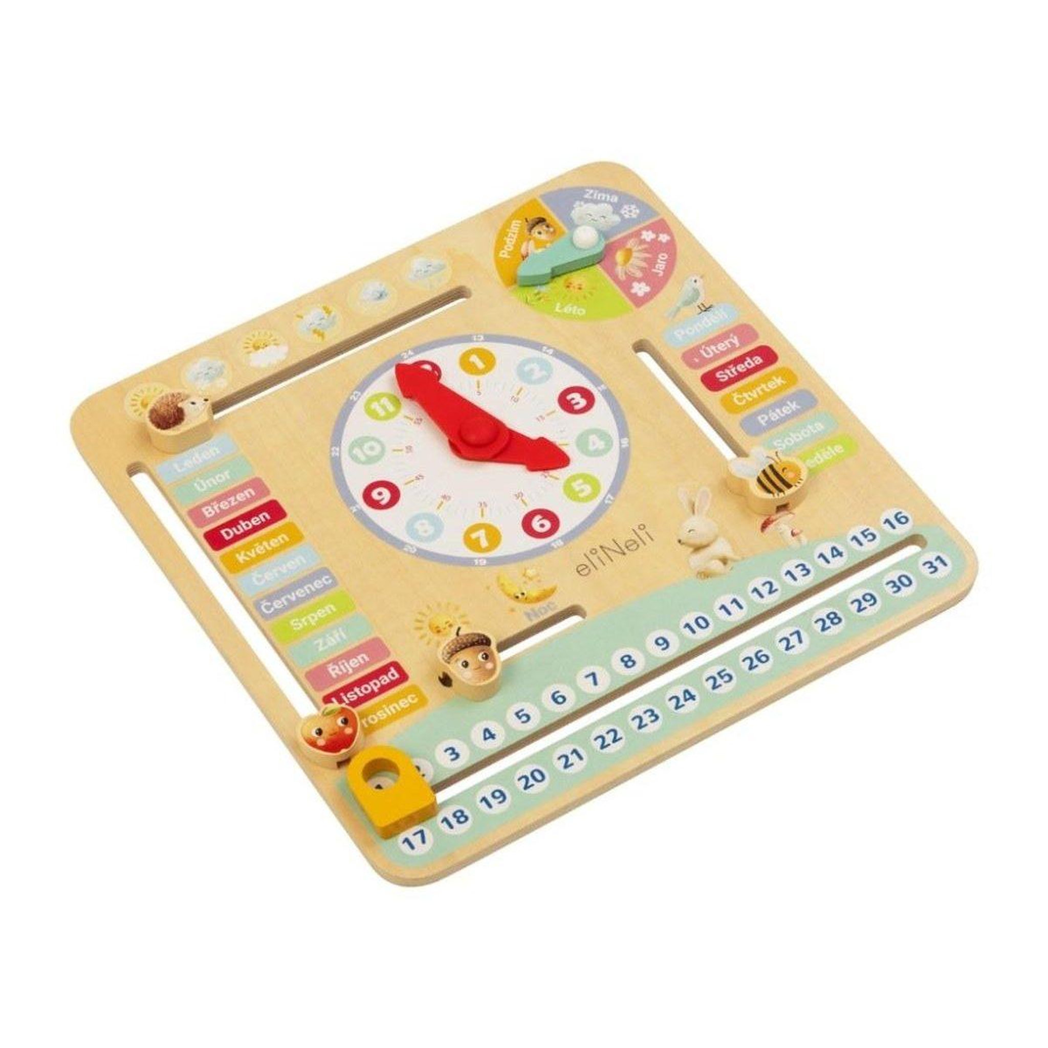 Voir la diapositive 5 : ELINELI Calendrier en bois avec horloge