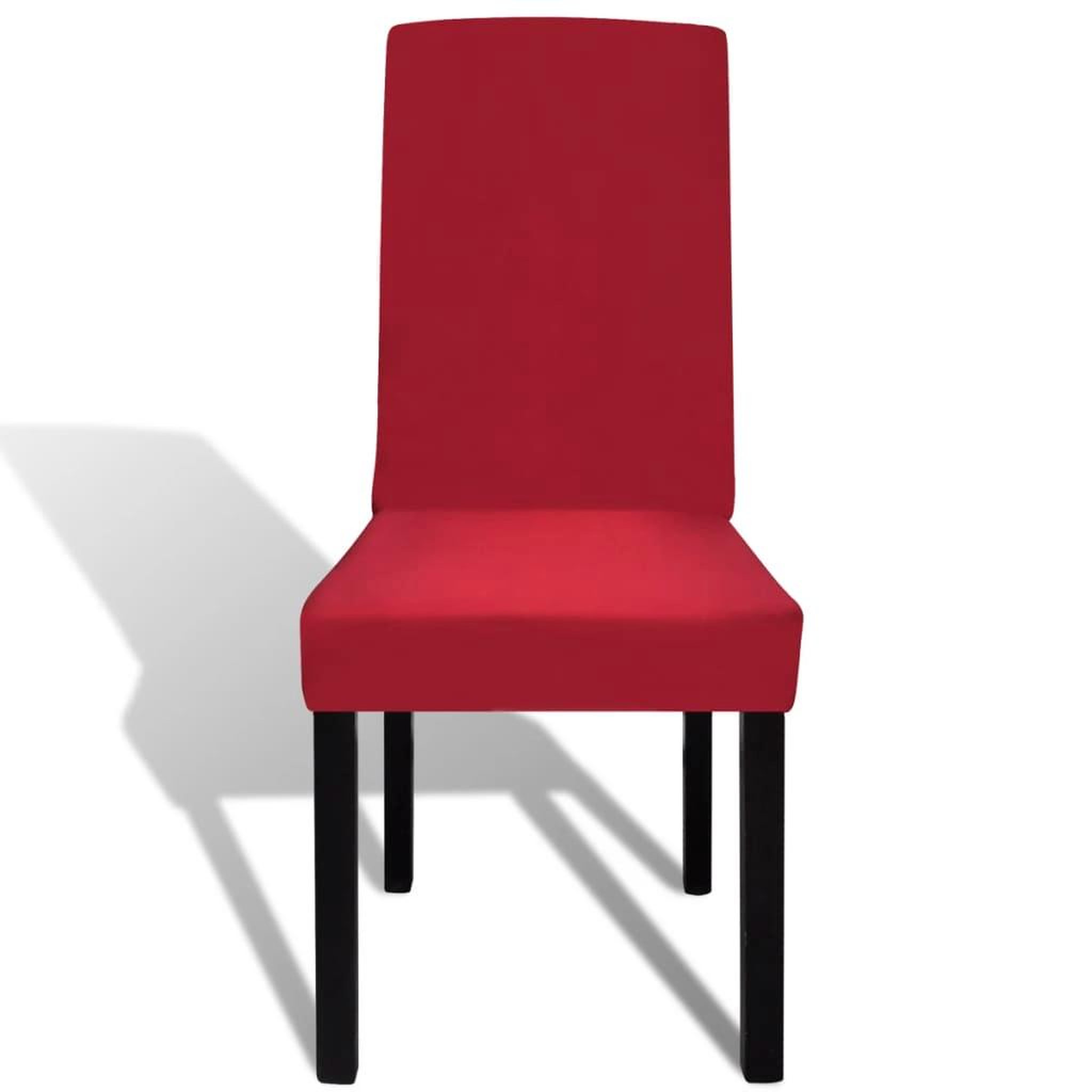 Voir la diapositive 3 : VIDAXL Housses de chaise elastiques droites 6 pcs Bordeaux