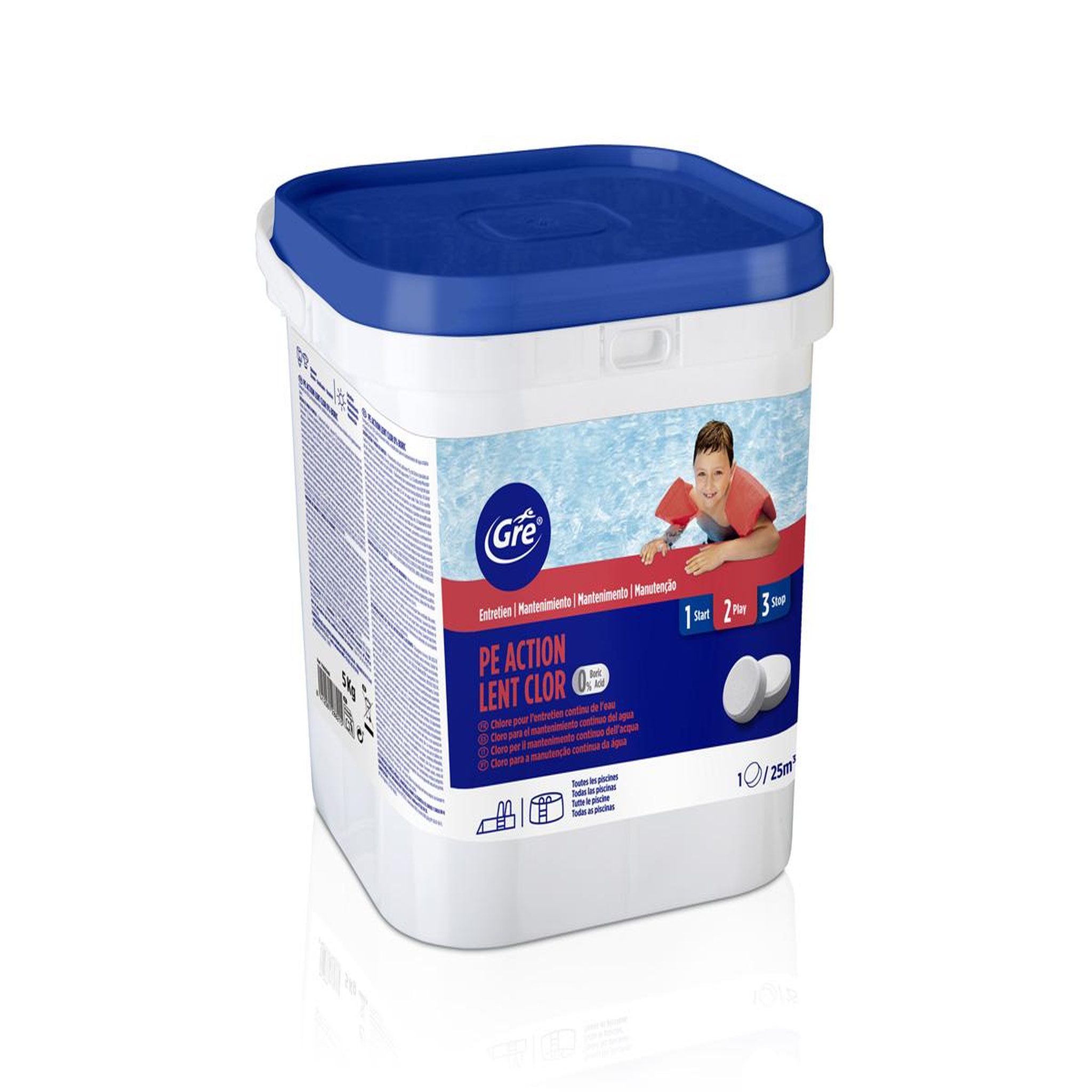 GRE Chlore lent sans acide borique 5 kg - gré