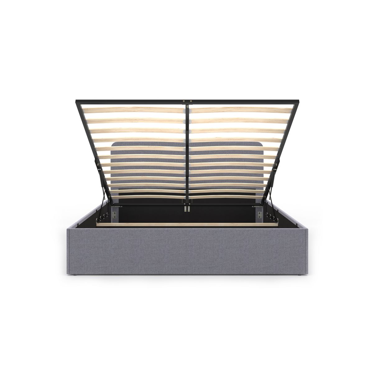 Lit coffre tissu avec sommier relevable 160x200 cm AMBRE