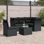 Voir la diapositive 1 : VIDAXL Salon de jardin 6 pcs avec coussins noir resine tressee