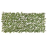 NATURE Treillis extensible en osier avec feuillage PE Laurier palme 180 x 90 cm - Nature