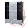 Voir la diapositive 6 : VIDAXL Armoire modulaire 18 compartiments Noir et blanc 37x146x180,5cm