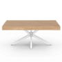 Voir la diapositive 3 : ID MARKET Table basse rectangle ALIX 110 cm pied araignée bois et blanc