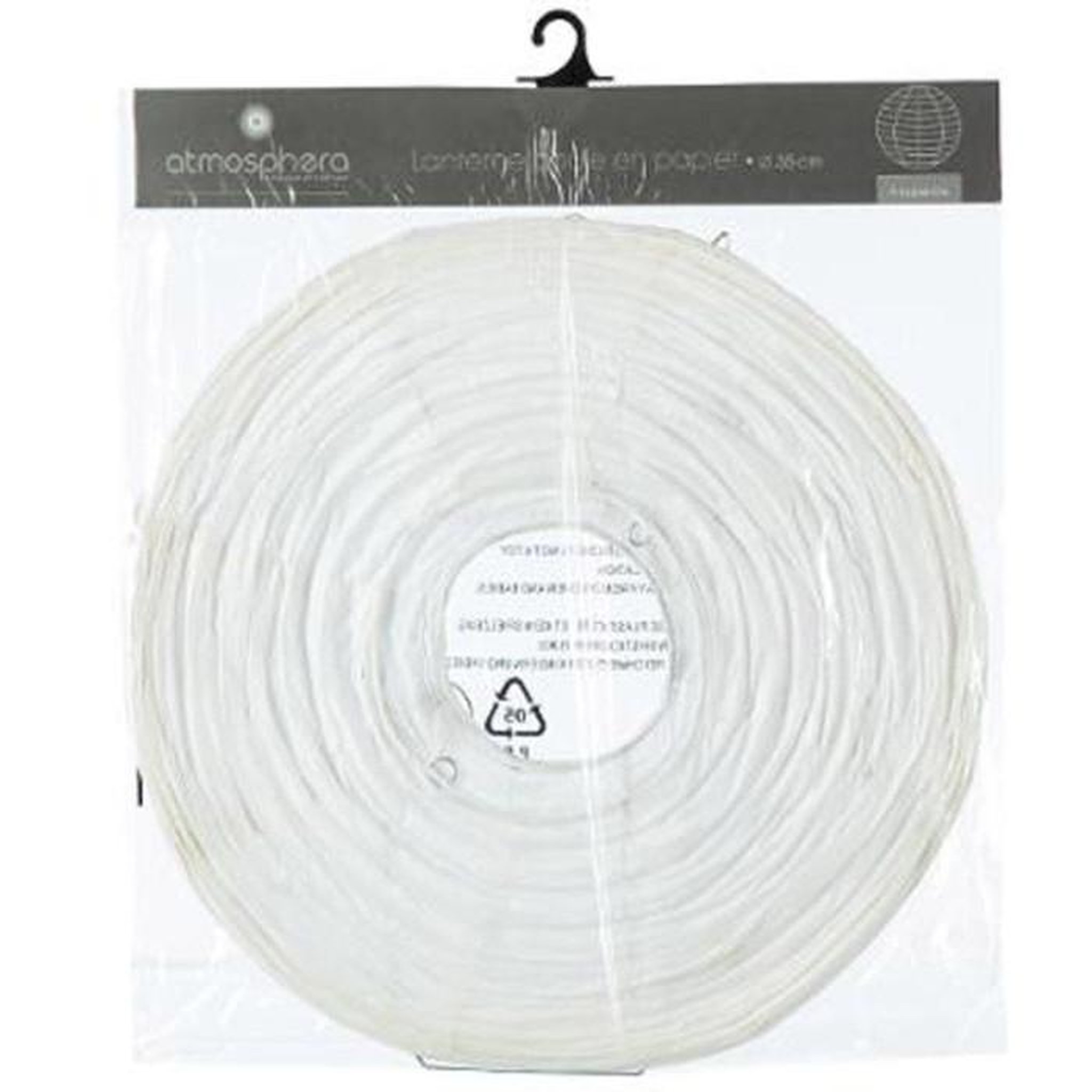 Voir la diapositive 2 : ATMOSPHERA Lanterne Boule en Papier  Fééric  35cm Blanc