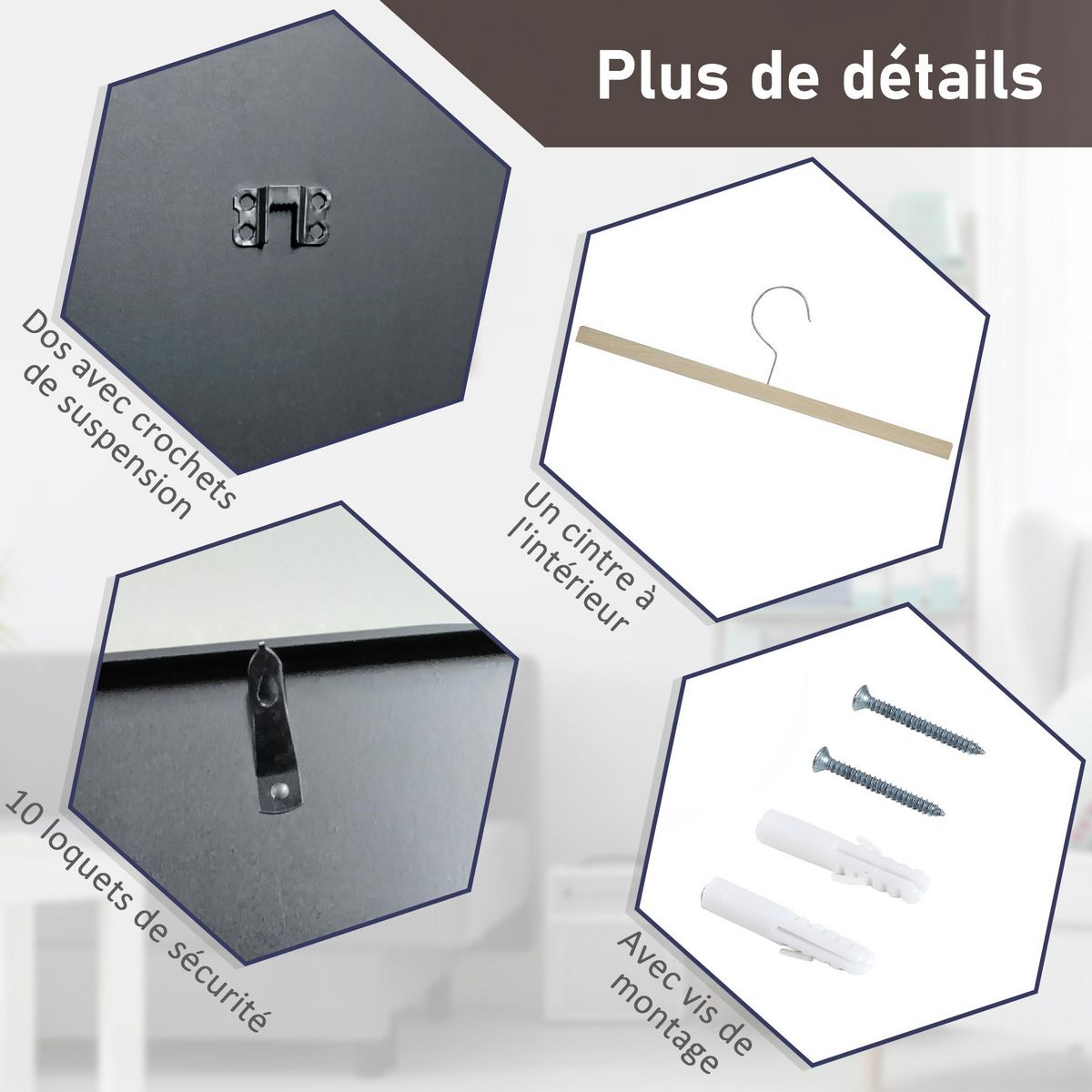 HOMCOM Frame box T-frame cadre aluminium pour maillot porte acrylique doublure interne feutre 60 x 80 cm noir