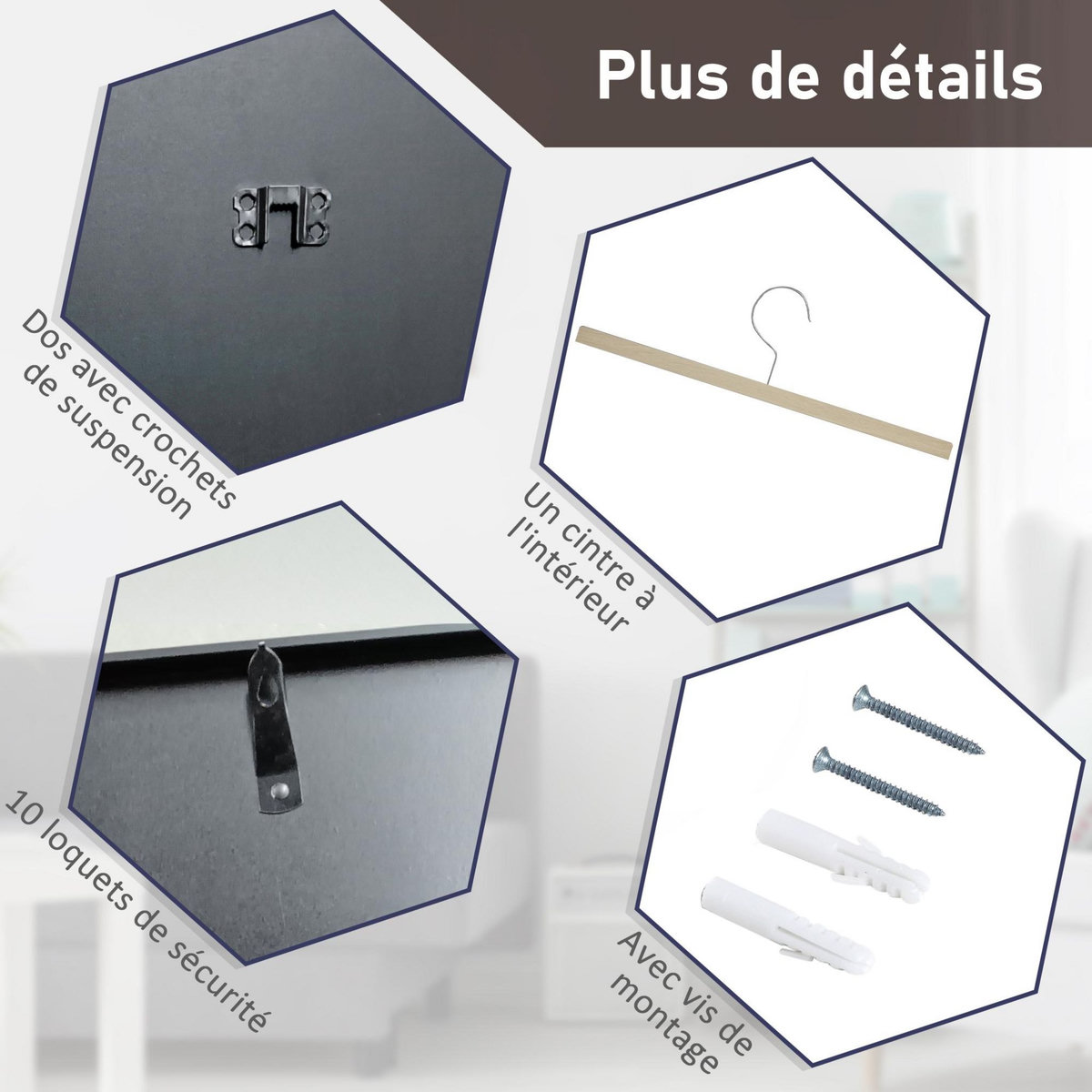 HOMCOM Frame box T-frame cadre aluminium pour maillot porte acrylique doublure interne feutre 60 x 80 cm noir