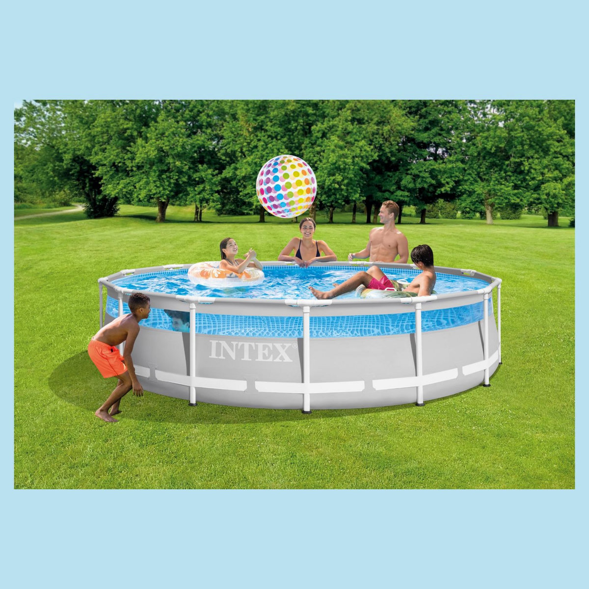 INTEX Piscine tubulaire ronde - 427x107cm - CLEARVIEW